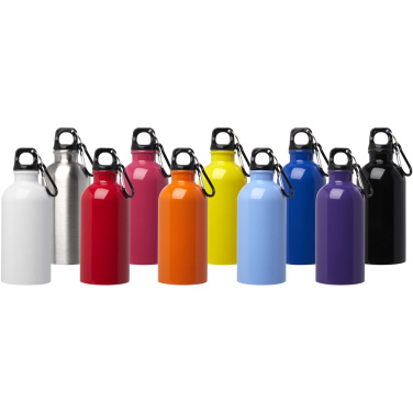 Logo trade promotional products picture of: Oregon 400 ml RCS certified single wall stainless steel water bottle with carabiner