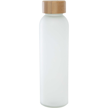 Logo trade promotional items picture of: Lume 500 ml matte soda lime glass bottle with bamboo lid