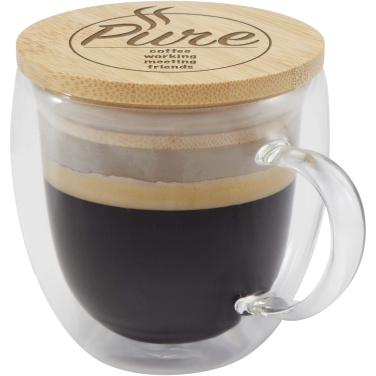 Logo trade promotional merchandise picture of: Lenora 250 ml glass cup with bamboo lid