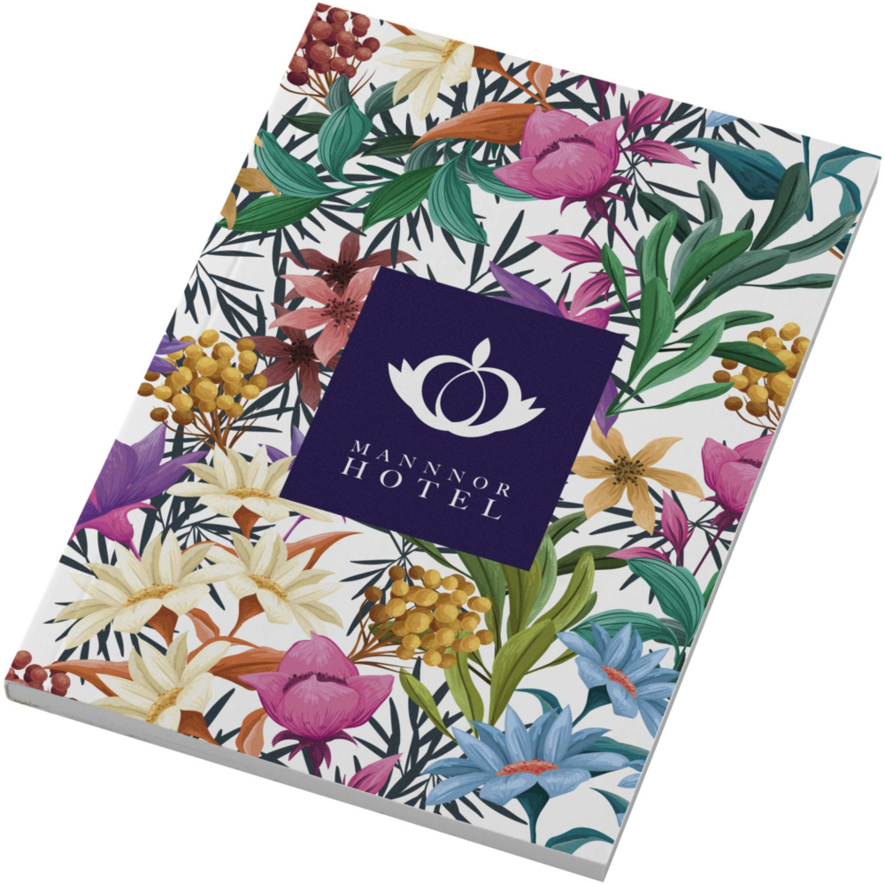 Logo trade promotional giveaways image of: Novella Austen A6 soft cover notebook - 50 sheets