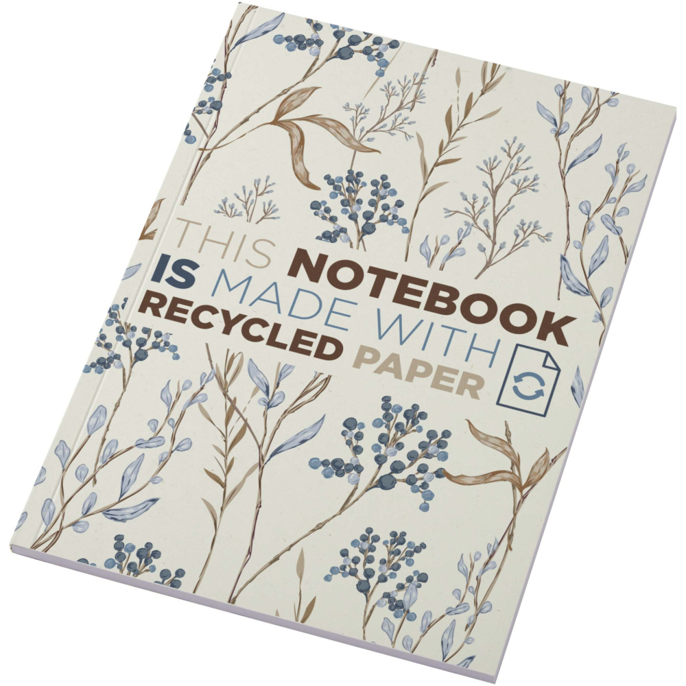 Logo trade promotional merchandise image of: Novella Austen A5 recycled soft cover notebook - 50 sheets