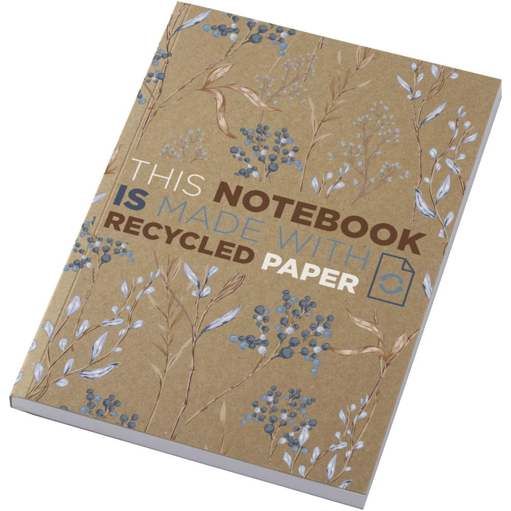 Logotrade advertising product picture of: Novella Austen A5 recycled soft cover kraft notebook - 100 sheets