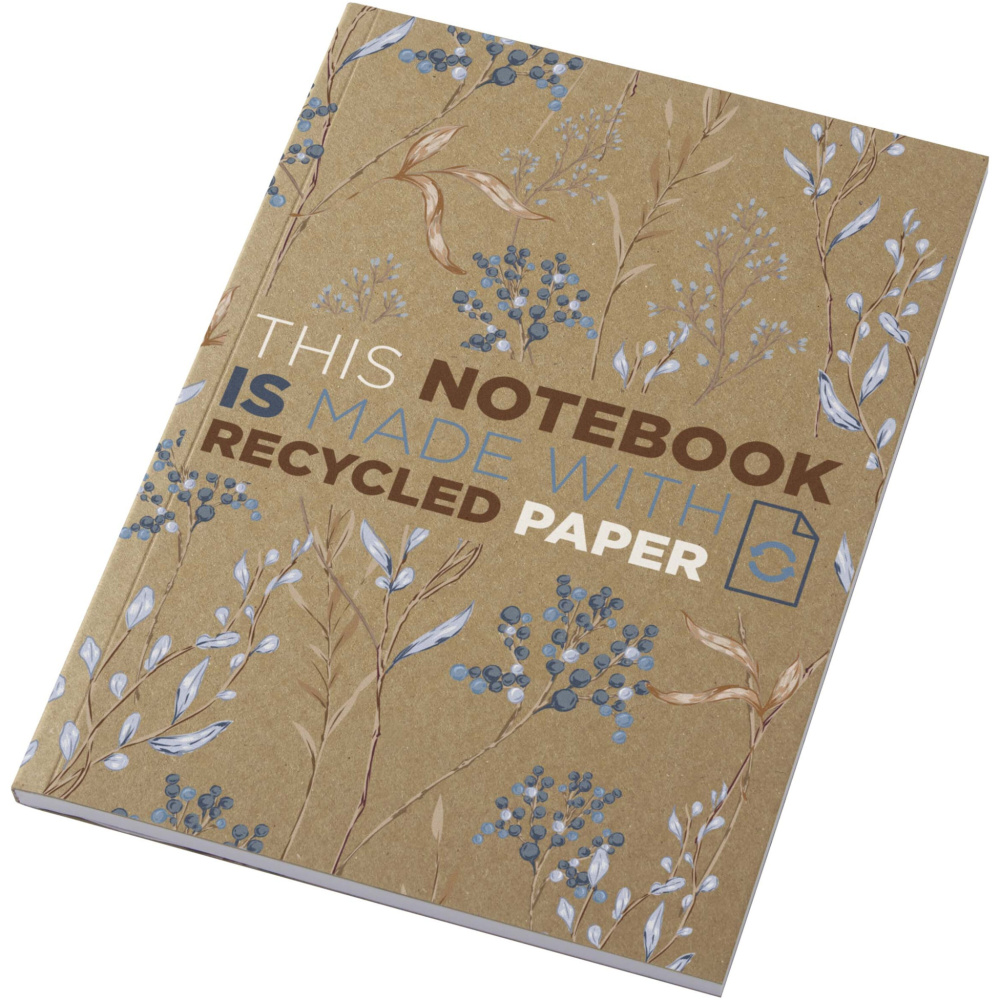 Logotrade advertising products photo of: Novella Austen A5 recycled soft cover kraft notebook - 50 sheets