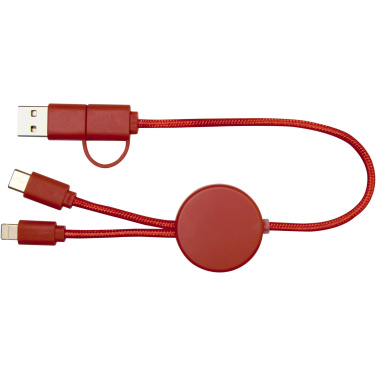 Logotrade promotional products photo of: Citala 5-in-1 recycled plastic 30 cm data sync and 27W fast charge cable