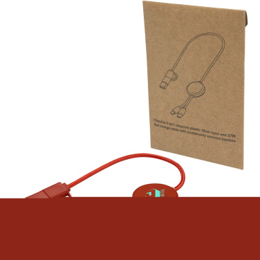 Logo trade promotional giveaway photo of: Citala 5-in-1 recycled plastic 30 cm data sync and 27W fast charge cable