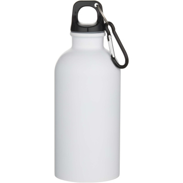 Logotrade promotional merchandise picture of: Oregon 400 ml matte RCS recycled single wall stainless steel water bottle with carabiner