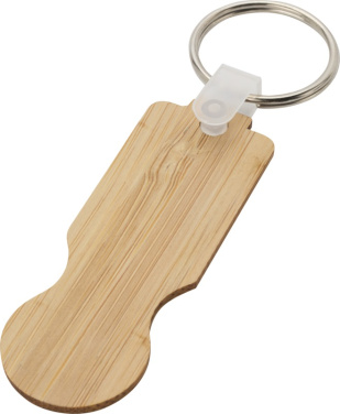 Logo trade business gifts image of: Ronan bamboo trolley keychain