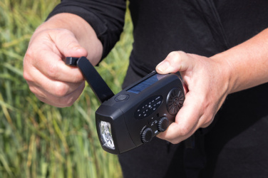 Logo trade promotional merchandise picture of: RescueWave RCS recycled plastic emergency radio