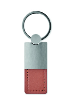 Logo trade advertising products picture of: PU and metal key ring Helsinki