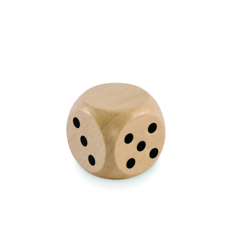 Logo trade business gifts image of: Schima wooden dice 3cm dia
