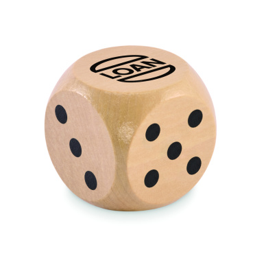 Logo trade promotional merchandise picture of: Schima wooden dice 5cm dia