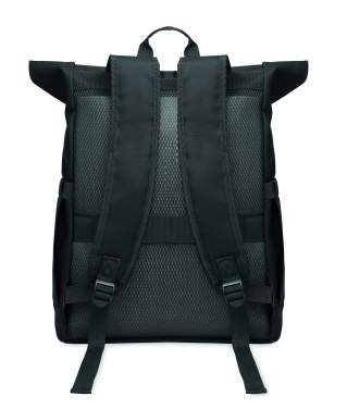 Logo trade business gifts image of: Rolltop laptop rucksack 600D