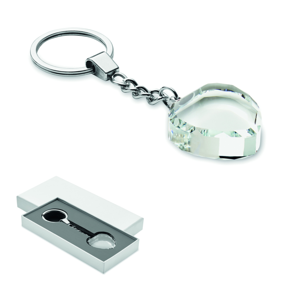 Logotrade promotional merchandise image of: Glass heart award key ring