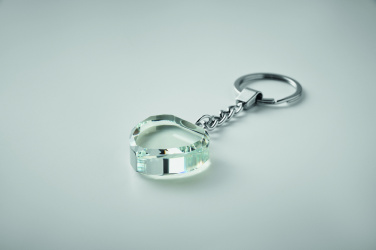 Logo trade promotional item photo of: Glass heart award key ring
