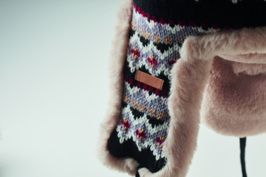 Logo trade promotional item photo of: Knitted beanie with ear flap