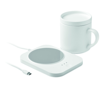 Logo trade promotional gifts picture of: Wireless charger mug warmer set