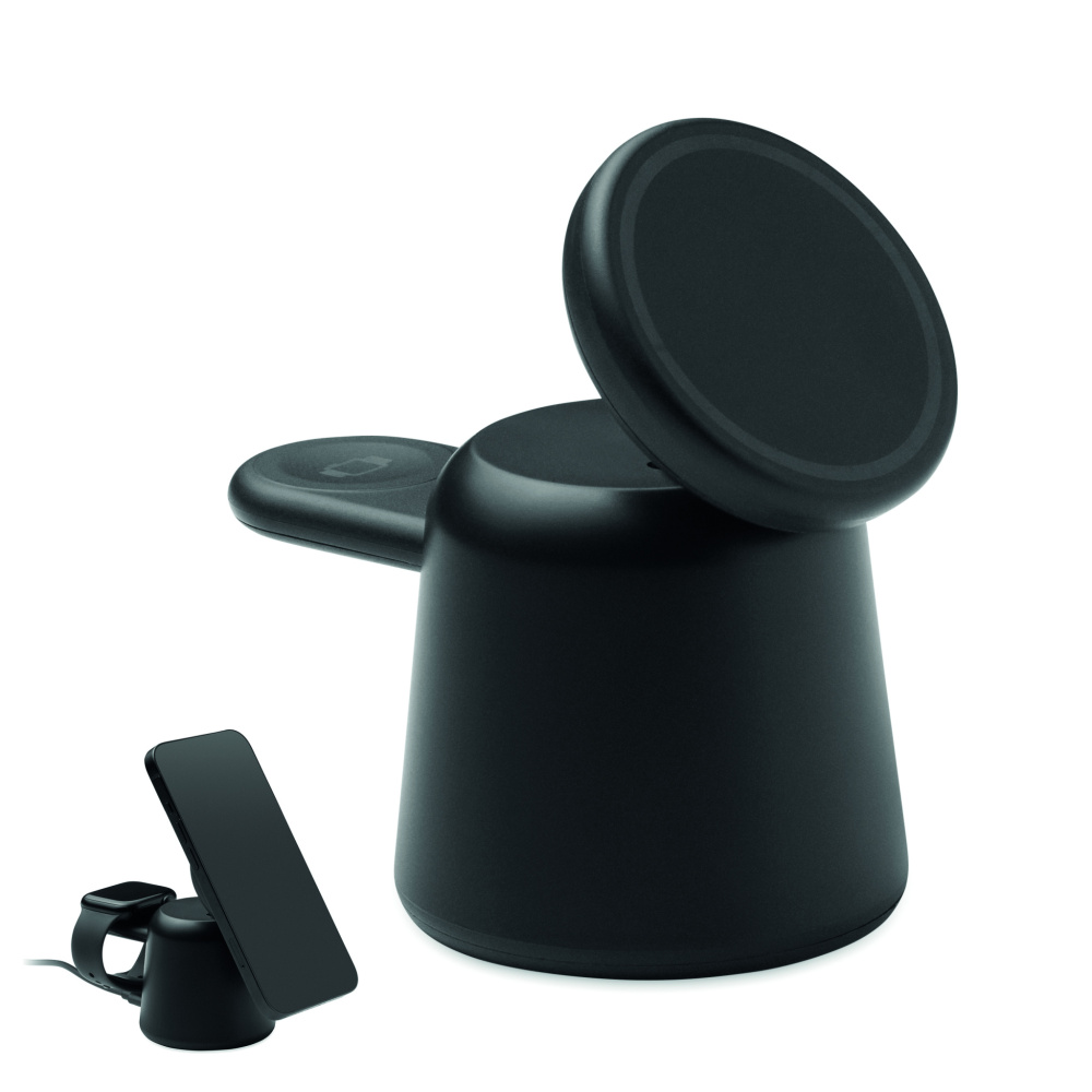 Logotrade advertising product picture of: 3 in 1 wireless charger 15W