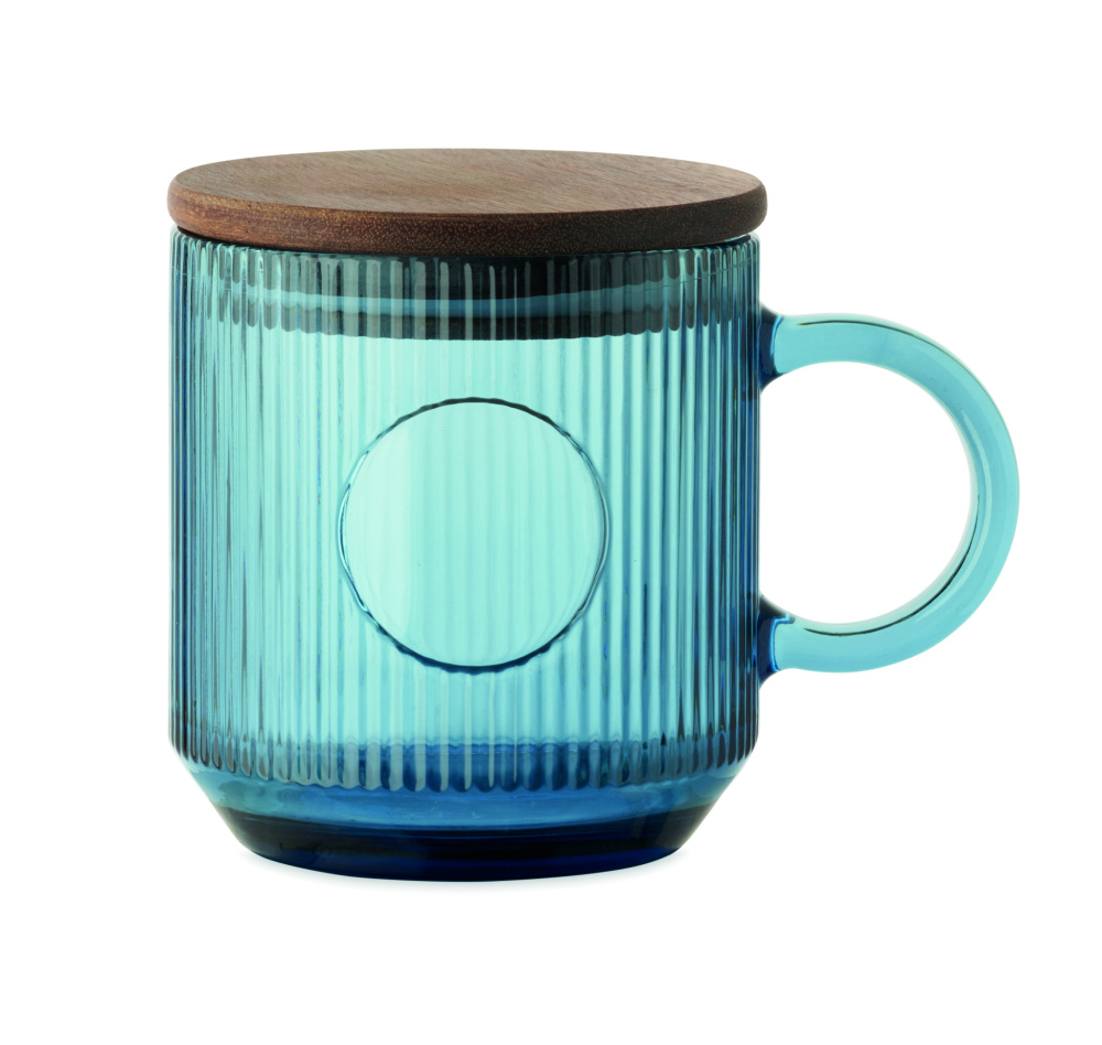 Logo trade advertising product photo of: Ribbed glass mug 300ml