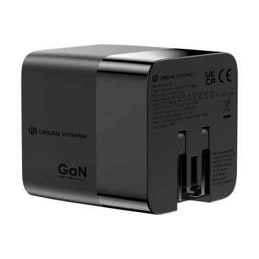 Logo trade promotional giveaways image of: Urban Vitamin Mendocino 65W GaN charger retractable cable