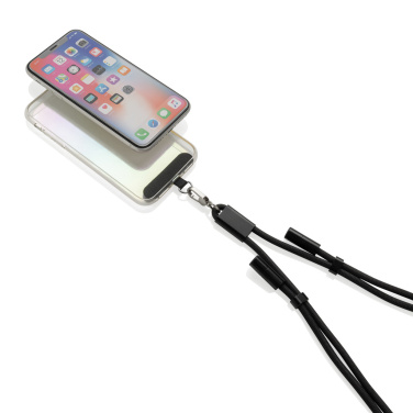 Logo trade promotional merchandise photo of: LoopAmp RCS RPET adjustable phone cord with 60W cable