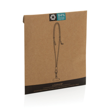 Logo trade promotional giveaways image of: LoopAmp RCS RPET adjustable phone cord with 60W cable