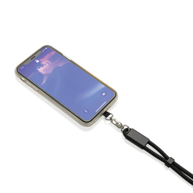 Logotrade promotional product image of: LoopAmp RCS RPET adjustable phone wrist strap 60W cable