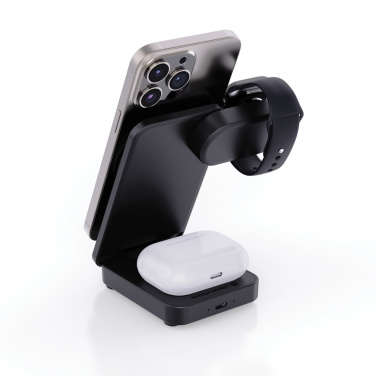 Logo trade promotional merchandise image of: Urban Vitamin Arcadia RCS rplastic 15W 3in1 magnetic charger