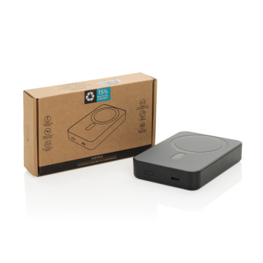 Logo trade advertising products image of: Amporia RCS recycled plastic 10.000mAh magnetic powerbank