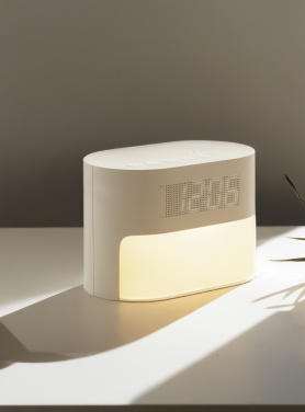 Logotrade promotional gift image of: LumaRise RCS reycled plastic white noise alarm clock