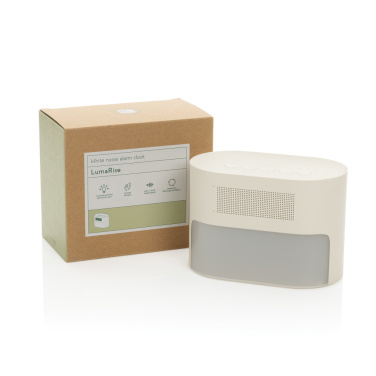 Logo trade promotional giveaways image of: LumaRise RCS reycled plastic white noise alarm clock