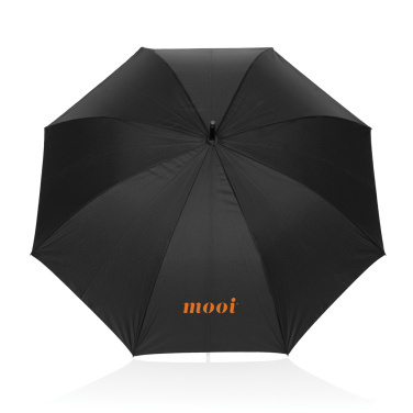 Logo trade corporate gifts image of: Swiss Peak Vero Aware™ RPET 25” umbrella w luxe handle