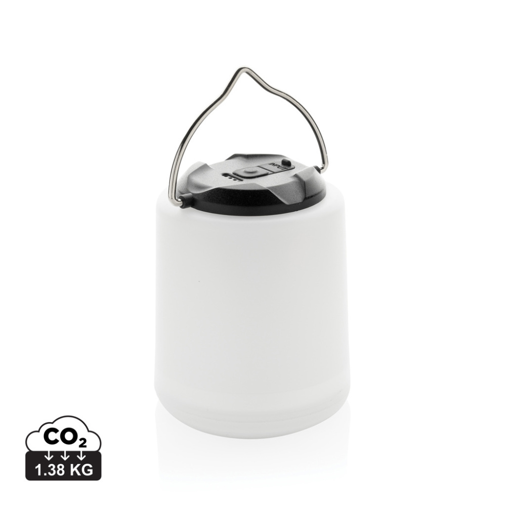 Logo trade promotional giveaway photo of: Limio RCS recycled plastic portable re-chargeable table lamp