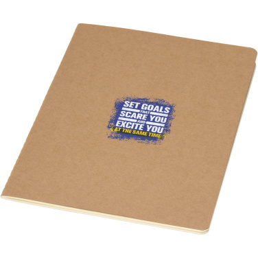 Logo trade business gift photo of: Slyk A5 kraft cahier notebook with ruled pages