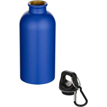 Logo trade corporate gifts image of: Oregon 400 ml matte RCS recycled single wall stainless steel water bottle with carabiner