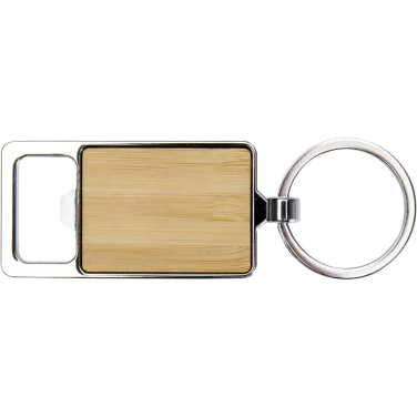 Logo trade promotional merchandise photo of: Snapper bamboo keychain with bottle opener