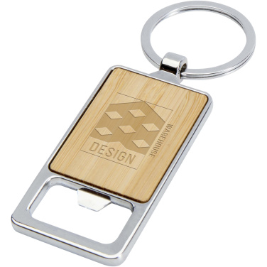Logo trade corporate gifts image of: Snapper bamboo keychain with bottle opener