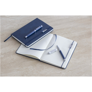 Logo trade promotional giveaways image of: Legato Elegance A5 hard cover notebook and rollerball pen set
