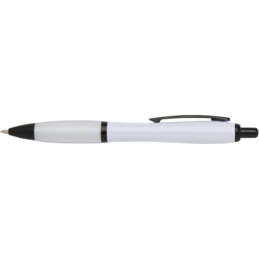 Logotrade promotional giveaways photo of: Nash recycled plastic ballpoint pen with black trims (black ink)
