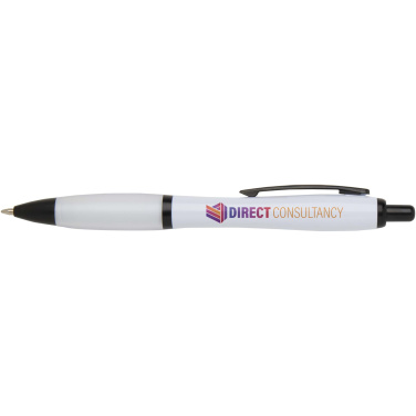 Logo trade advertising products image of: Nash recycled plastic ballpoint pen with black trims (black ink)