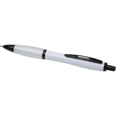Logotrade promotional gift image of: Nash recycled plastic ballpoint pen with black trims (black ink)