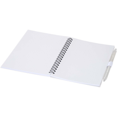 Logotrade promotional giveaway image of: Niove recycled plastic soft cover notebook and ballpoint pen set (blue ink)