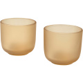 Male 200 ml glass cups - set of 2, Oatmeal