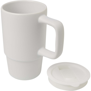 Logotrade promotional merchandise image of: Carter 450 ml ceramic mug with plastic lid
