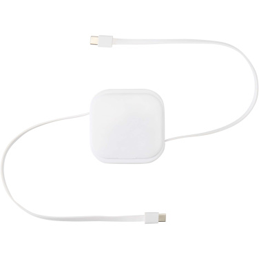 Logotrade corporate gift image of: Gloas 5-in-1 recycled retractable data sync and 100W fast charge cable with smartphone tool kit