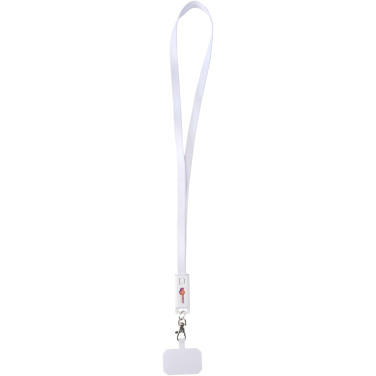 Logo trade corporate gifts image of: Franz recycled plastic smartphone lanyard with built-in data sync and 65W fast charge 5-in-1 cable