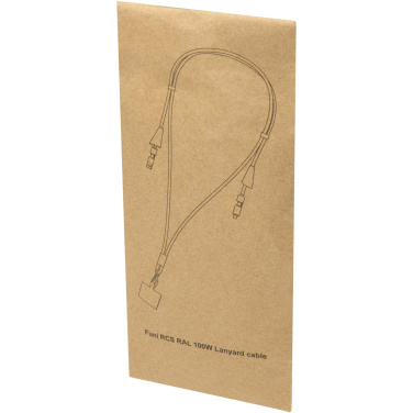 Logo trade promotional products picture of: Funi recycled plastic smartphone lanyard with built-in data sync and 100W fast charge 5-in-1 cable