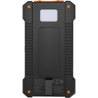 Logotrade business gift image of: Altair 5000 mAh 10W recycled plastic rugged solar power bank with built-in torch