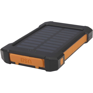 Logotrade advertising product image of: Altair 5000 mAh 10W recycled plastic rugged solar power bank with built-in torch