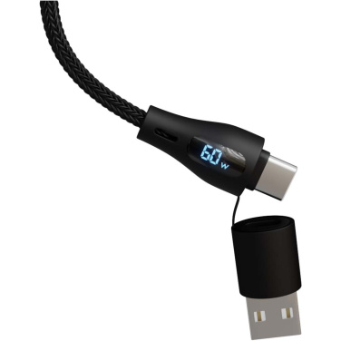 Logotrade promotional products photo of: SCX.design C51 60W 5-in-1 rPET fast charging cable with display