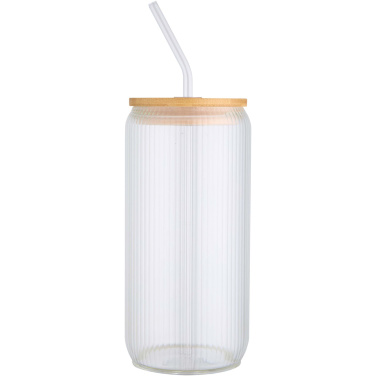 Logo trade promotional gift photo of: Mirage 500 ml single-walled borosilicate glass jar with bamboo lid